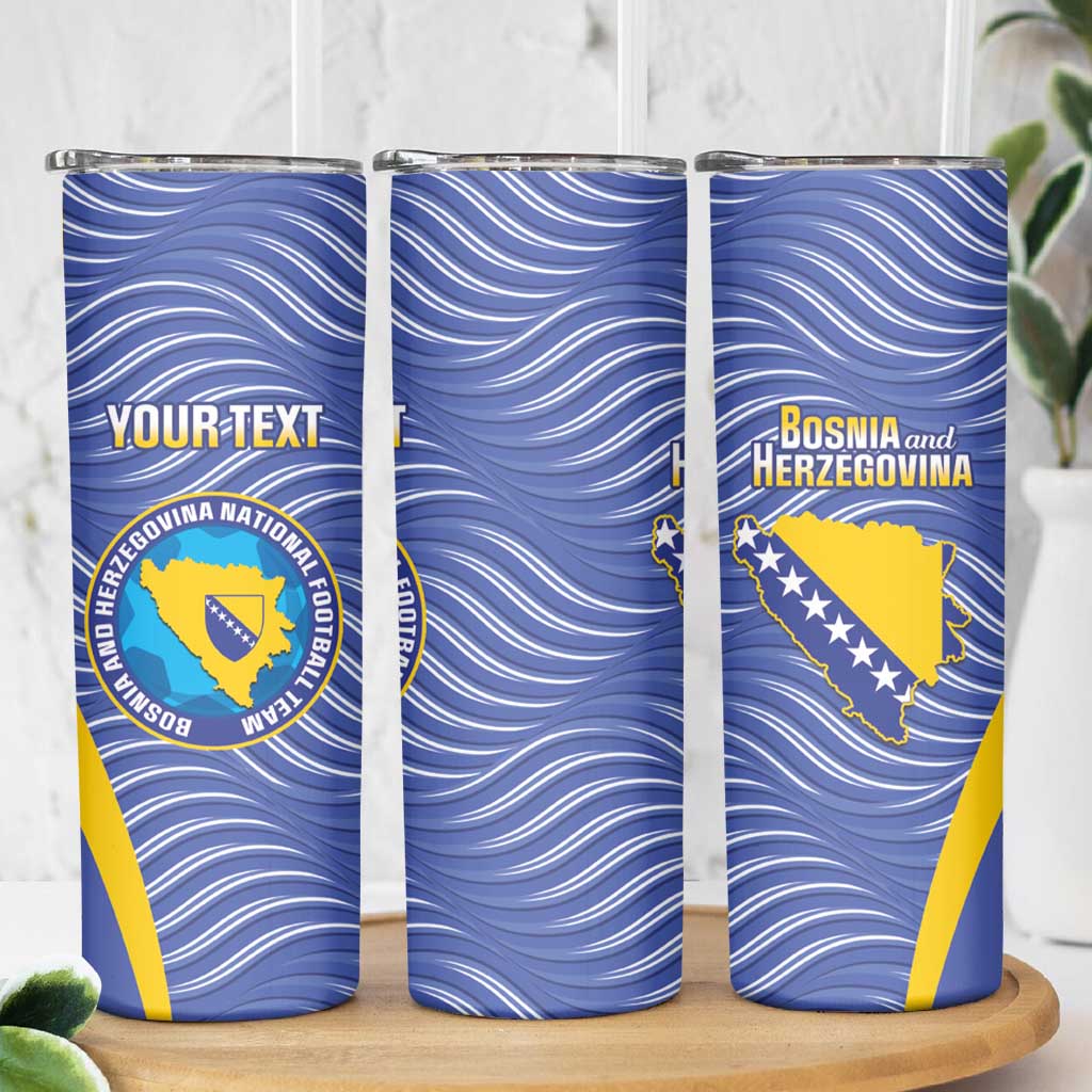 Custom Bosnia and Herzegovina Football Skinny Tumbler Come On Zmajevi