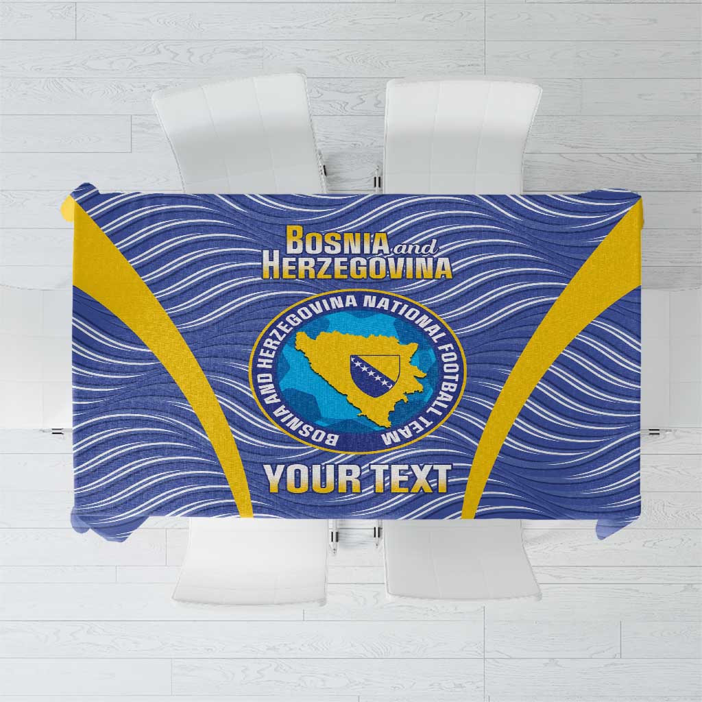 Custom Bosnia and Herzegovina Football Tablecloth Come On Zmajevi