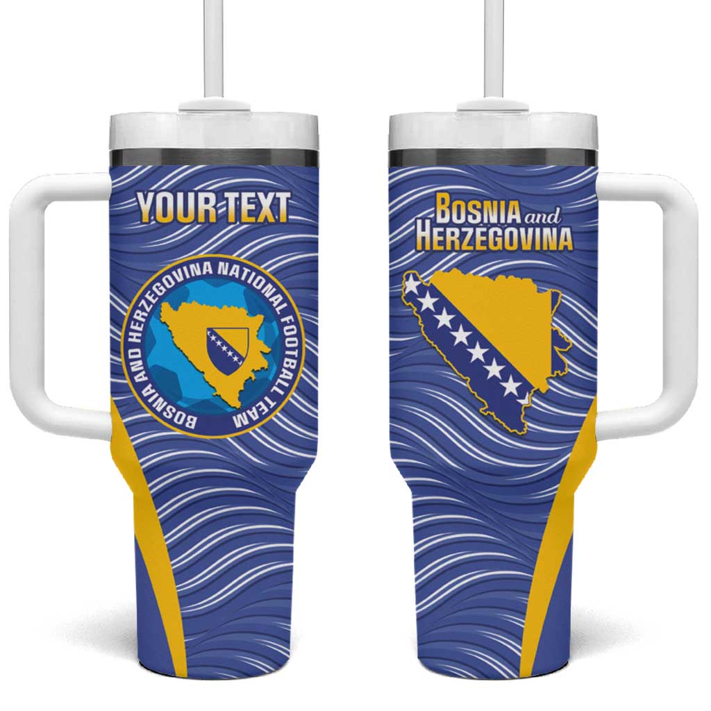 Custom Bosnia and Herzegovina Football Tumbler With Handle Come On Zmajevi