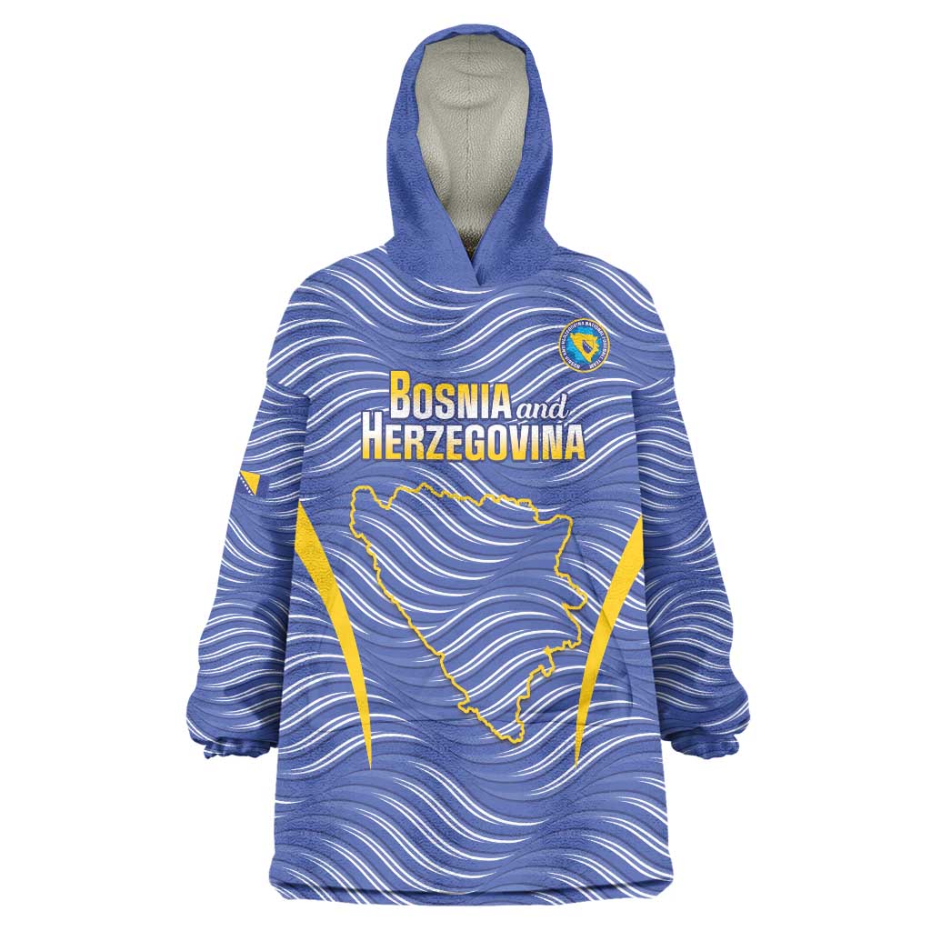 Custom Bosnia and Herzegovina Football Wearable Blanket Hoodie Come On Zmajevi