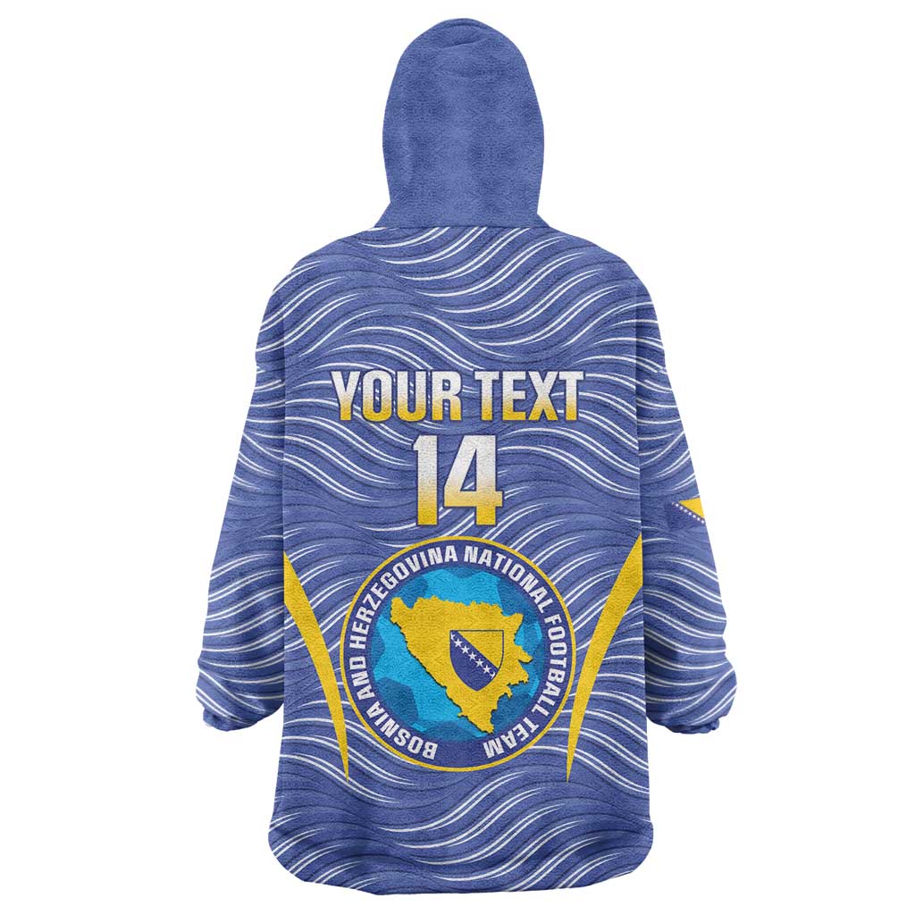 Custom Bosnia and Herzegovina Football Wearable Blanket Hoodie Come On Zmajevi