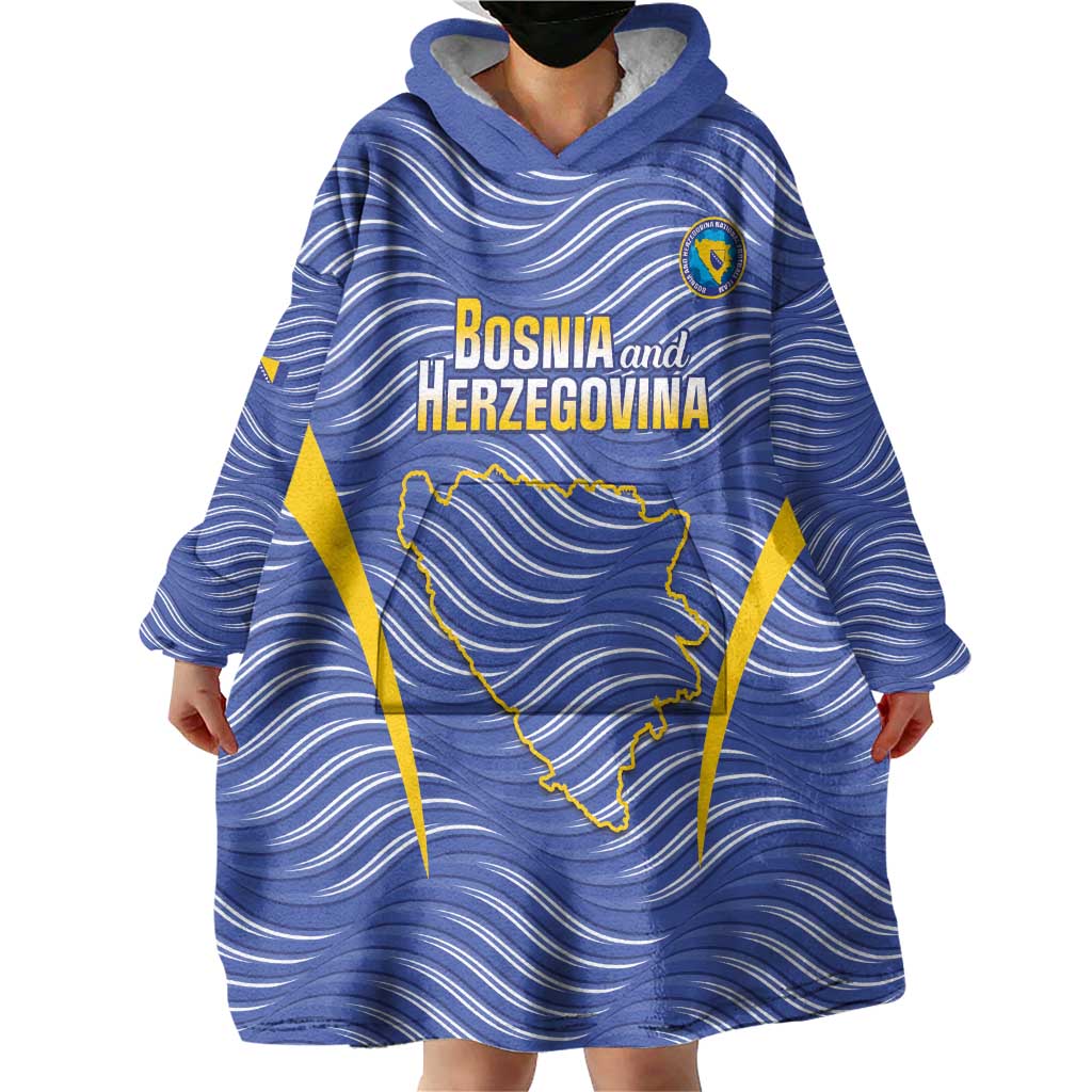 Custom Bosnia and Herzegovina Football Wearable Blanket Hoodie Come On Zmajevi