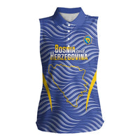 Custom Bosnia and Herzegovina Football Women Sleeveless Polo Shirt Come On Zmajevi