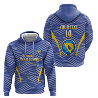 Custom Bosnia and Herzegovina Football Zip Hoodie Come On Zmajevi
