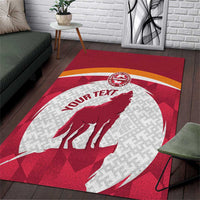 Custom Latvia Football Area Rug Go Wolves Latvija Folk Pattern