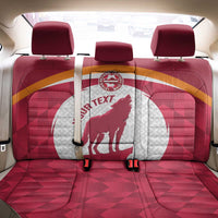 Custom Latvia Football Back Car Seat Cover Go Wolves Latvija Folk Pattern