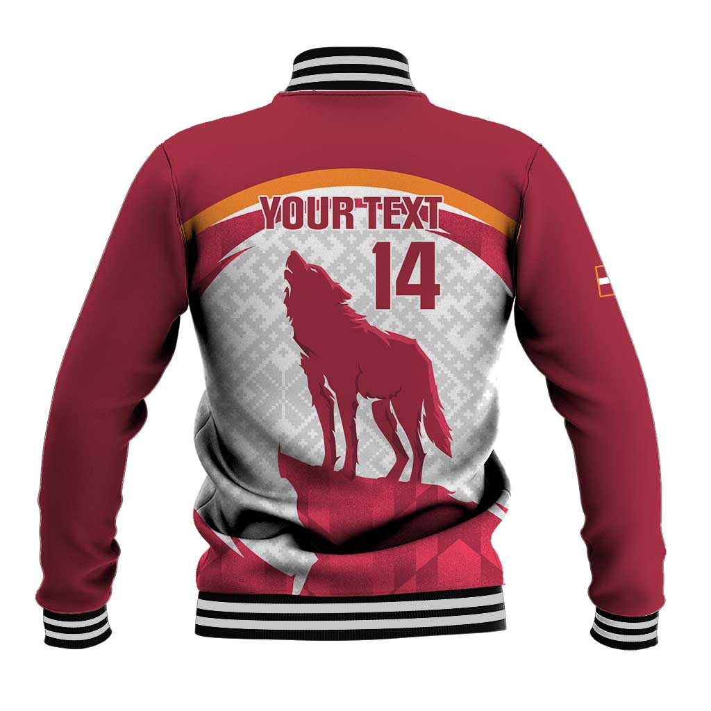 Custom Latvia Football Baseball Jacket Go Wolves Latvija Folk Pattern