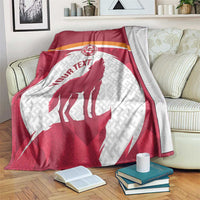 Custom Latvia Football Blanket Go Wolves Latvija Folk Pattern