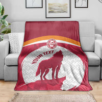 Custom Latvia Football Blanket Go Wolves Latvija Folk Pattern
