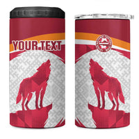 Custom Latvia Football 4 in 1 Can Cooler Tumbler Go Wolves Latvija Folk Pattern