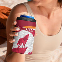 Custom Latvia Football 4 in 1 Can Cooler Tumbler Go Wolves Latvija Folk Pattern