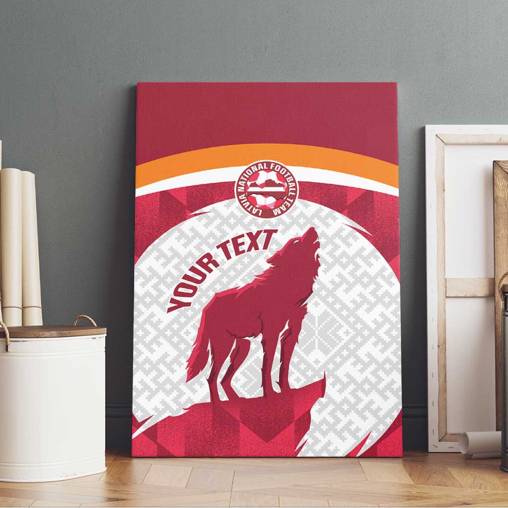 Custom Latvia Football Canvas Wall Art Go Wolves Latvija Folk Pattern