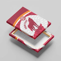 Custom Latvia Football Canvas Wall Art Go Wolves Latvija Folk Pattern