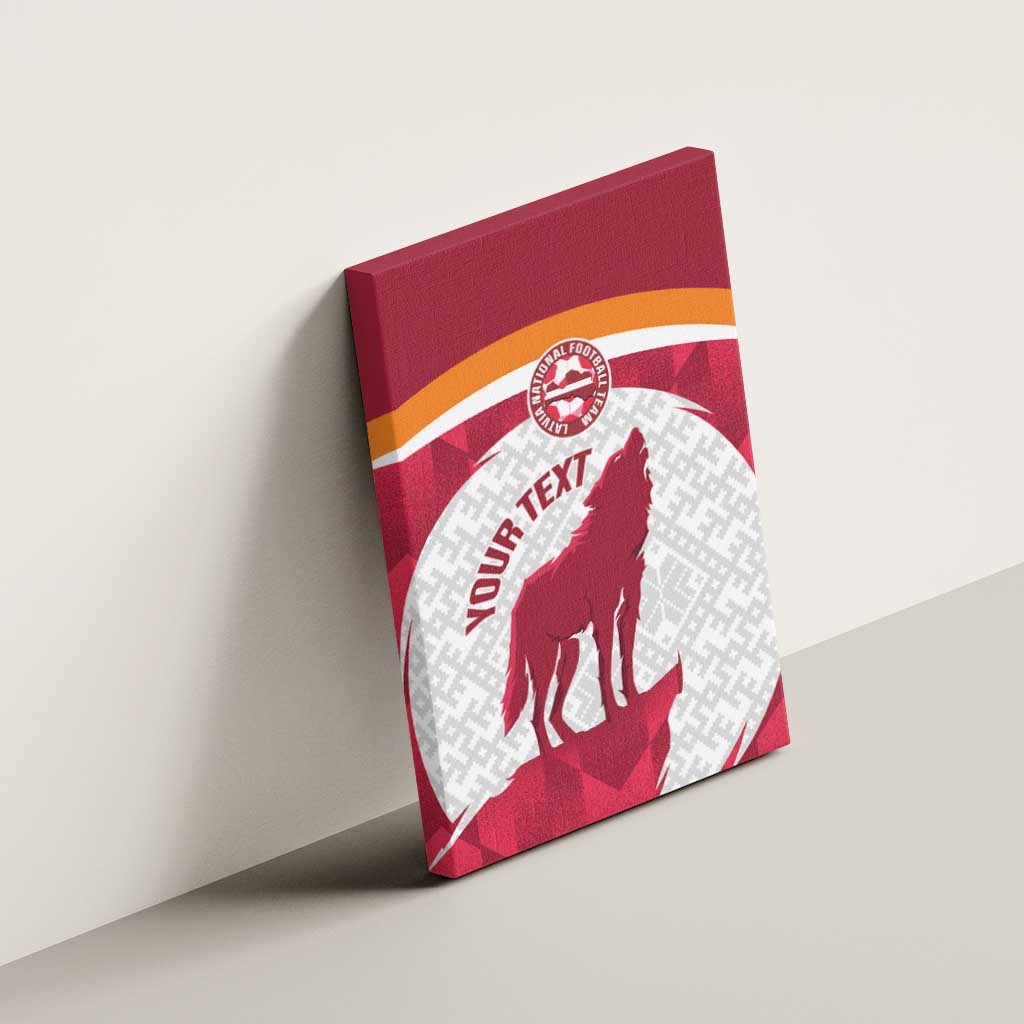 Custom Latvia Football Canvas Wall Art Go Wolves Latvija Folk Pattern