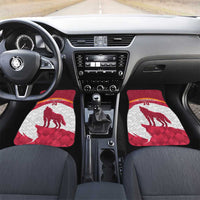 Custom Latvia Football Car Mats Go Wolves Latvija Folk Pattern