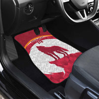 Custom Latvia Football Car Mats Go Wolves Latvija Folk Pattern