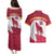 Custom Latvia Football Couples Matching Puletasi and Hawaiian Shirt Go Wolves Latvija Folk Pattern