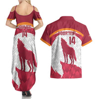 Custom Latvia Football Couples Matching Summer Maxi Dress and Hawaiian Shirt Go Wolves Latvija Folk Pattern