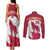 Custom Latvia Football Couples Matching Tank Maxi Dress and Long Sleeve Button Shirt Go Wolves Latvija Folk Pattern