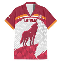 Custom Latvia Football Family Matching Mermaid Dress and Hawaiian Shirt Go Wolves Latvija Folk Pattern