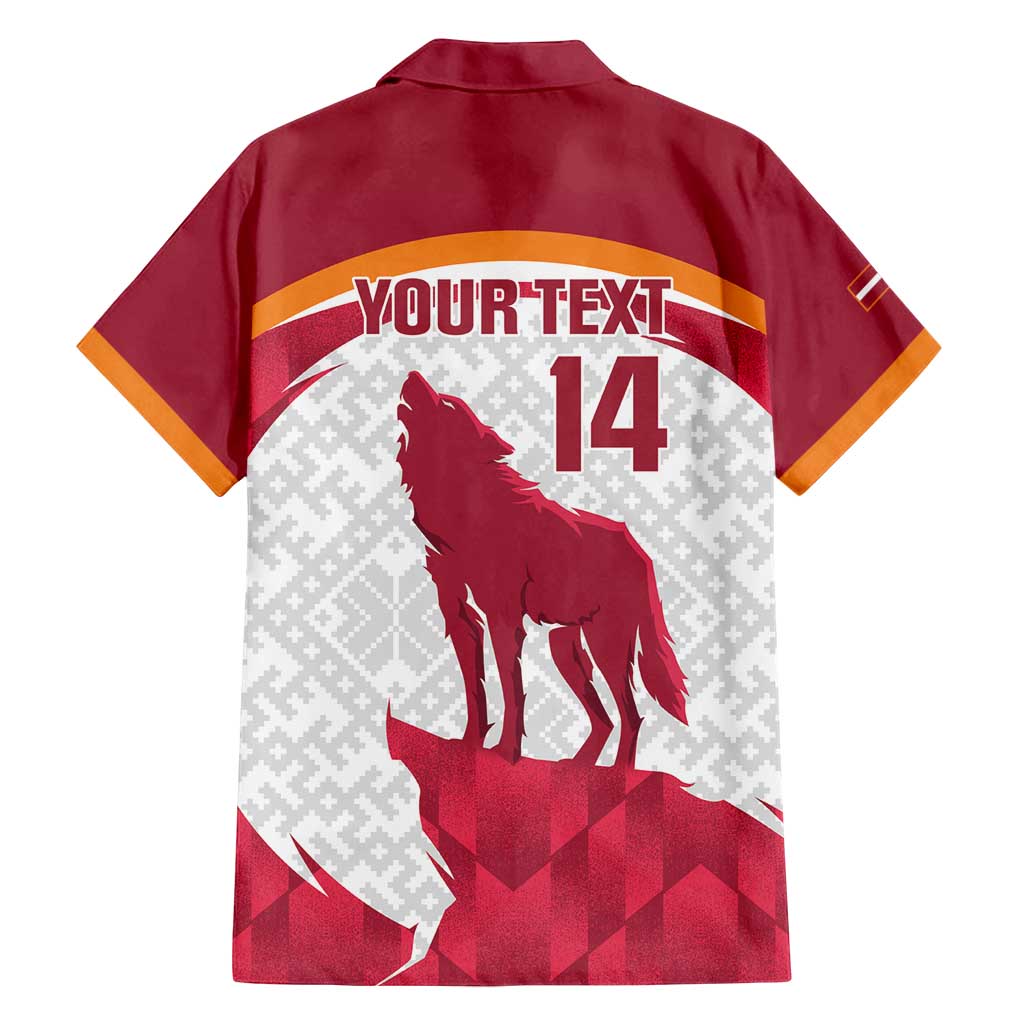 Custom Latvia Football Family Matching Tank Maxi Dress and Hawaiian Shirt Go Wolves Latvija Folk Pattern