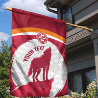 Custom Latvia Football Garden Flag Go Wolves Latvija Folk Pattern