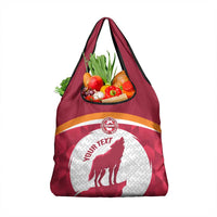 Custom Latvia Football Grocery Bag Go Wolves Latvija Folk Pattern