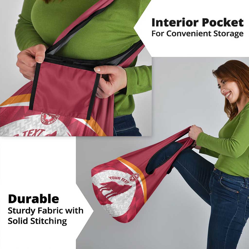 Custom Latvia Football Grocery Bag Go Wolves Latvija Folk Pattern