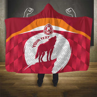 Custom Latvia Football Hooded Blanket Go Wolves Latvija Folk Pattern
