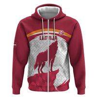 Custom Latvia Football Hoodie Go Wolves Latvija Folk Pattern