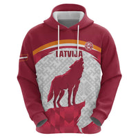 Custom Latvia Football Hoodie Go Wolves Latvija Folk Pattern