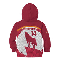 Custom Latvia Football Kid Hoodie Go Wolves Latvija Folk Pattern