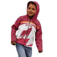 Custom Latvia Football Kid Hoodie Go Wolves Latvija Folk Pattern