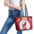 Custom Latvia Football Leather Tote Bag Go Wolves Latvija Folk Pattern