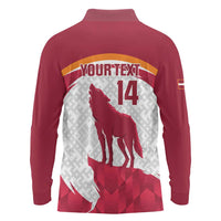 Custom Latvia Football Long Sleeve Polo Shirt Go Wolves Latvija Folk Pattern