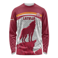 Custom Latvia Football Long Sleeve Shirt Go Wolves Latvija Folk Pattern