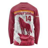 Custom Latvia Football Long Sleeve Shirt Go Wolves Latvija Folk Pattern