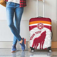 Custom Latvia Football Luggage Cover Go Wolves Latvija Folk Pattern