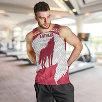 Custom Latvia Football Men Tank Top Go Wolves Latvija Folk Pattern