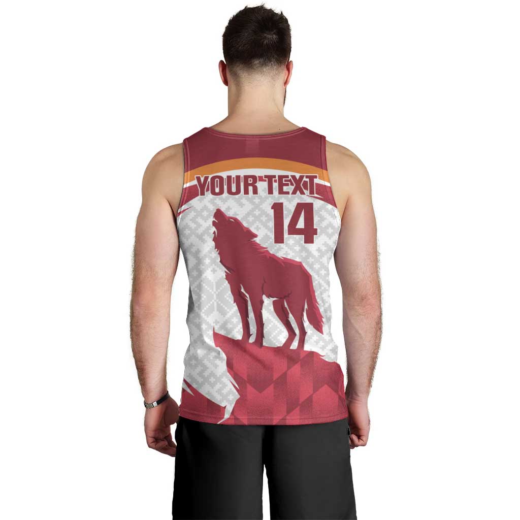 Custom Latvia Football Men Tank Top Go Wolves Latvija Folk Pattern