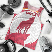Custom Latvia Football Men Tank Top Go Wolves Latvija Folk Pattern