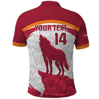 Custom Latvia Football Polo Shirt Go Wolves Latvija Folk Pattern
