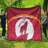 Custom Latvia Football Quilt Go Wolves Latvija Folk Pattern