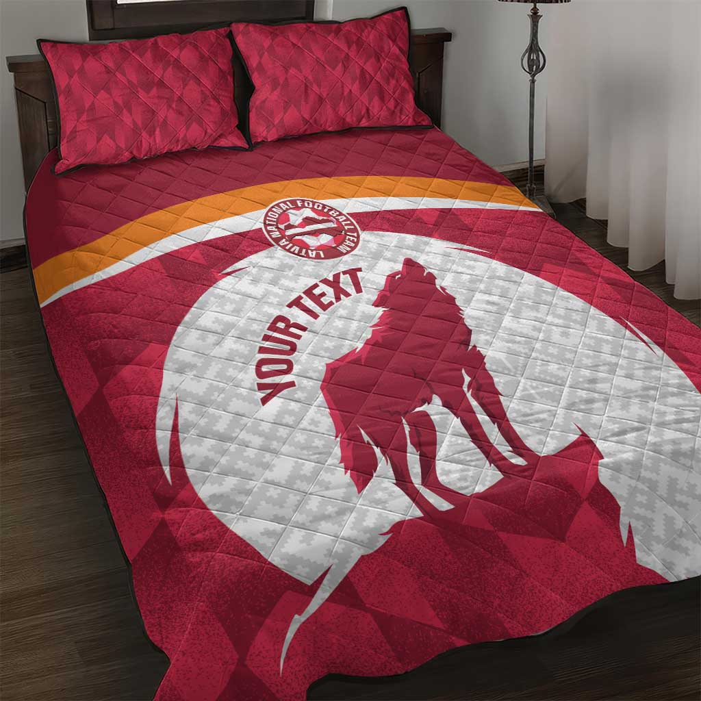 Custom Latvia Football Quilt Bed Set Go Wolves Latvija Folk Pattern