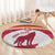 Custom Latvia Football Round Carpet Go Wolves Latvija Folk Pattern