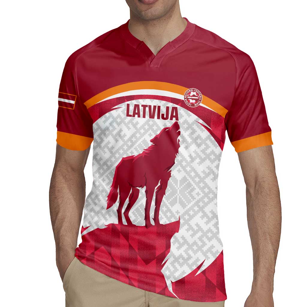 Custom Latvia Football Rugby Jersey Go Wolves Latvija Folk Pattern