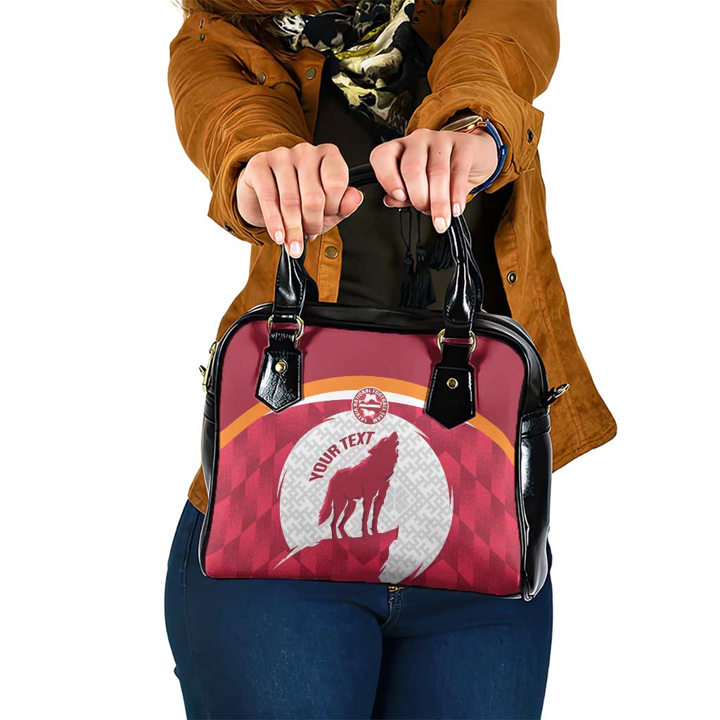 Custom Latvia Football Shoulder Handbag Go Wolves Latvija Folk Pattern