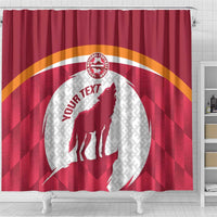 Custom Latvia Football Shower Curtain Go Wolves Latvija Folk Pattern