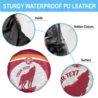 Custom Latvia Football Spare Tire Cover Go Wolves Latvija Folk Pattern