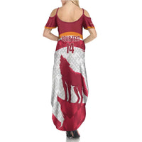 Custom Latvia Football Summer Maxi Dress Go Wolves Latvija Folk Pattern